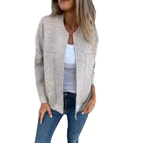 Herr Fritidsjacka Med Blixtlås Ståkrage Polyester Spandex-3