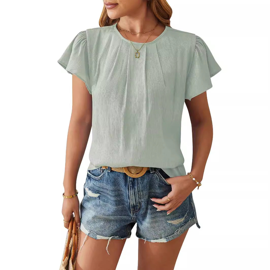 Dam Festtopp Blommig Satin Löst Sittande-6