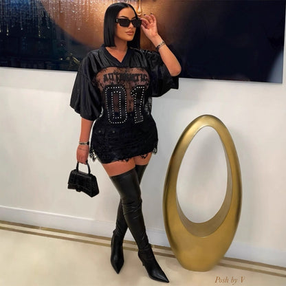 Dam T-shirt Kortärmad V-ringning Polyester Modern Design-2