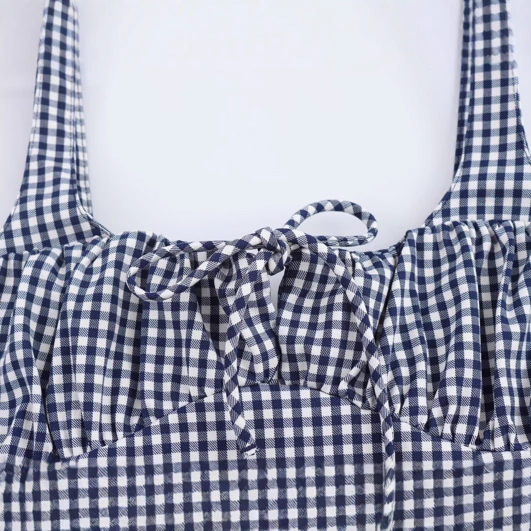 Kvinna Klänning Karo Mönster Högkvalitativt Tyg-4