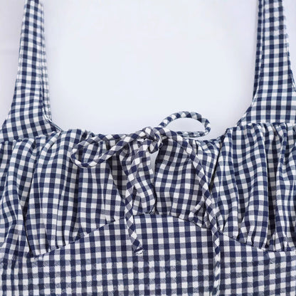 Kvinna Klänning Karo Mönster Högkvalitativt Tyg-4