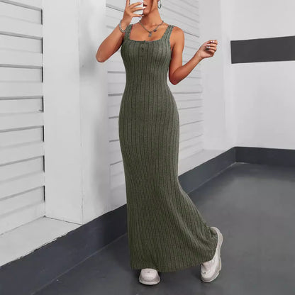 Dam Sommarklänning Ärmlös A-Line Polyester-5