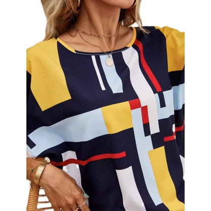 Kvinnors MIDI-klänning A-linjeformad Löst Passform Polyester-3