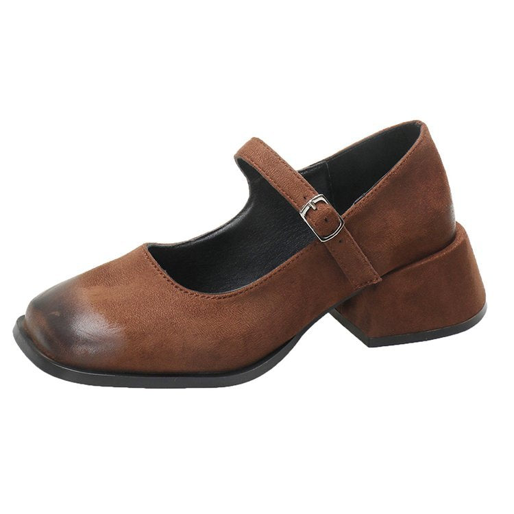 Mary Jane Dam Skor med Justerbara Remmar i Syntetiskt Läder och Blockklackar – Komfort och Stil för Varje Tillfälle 5