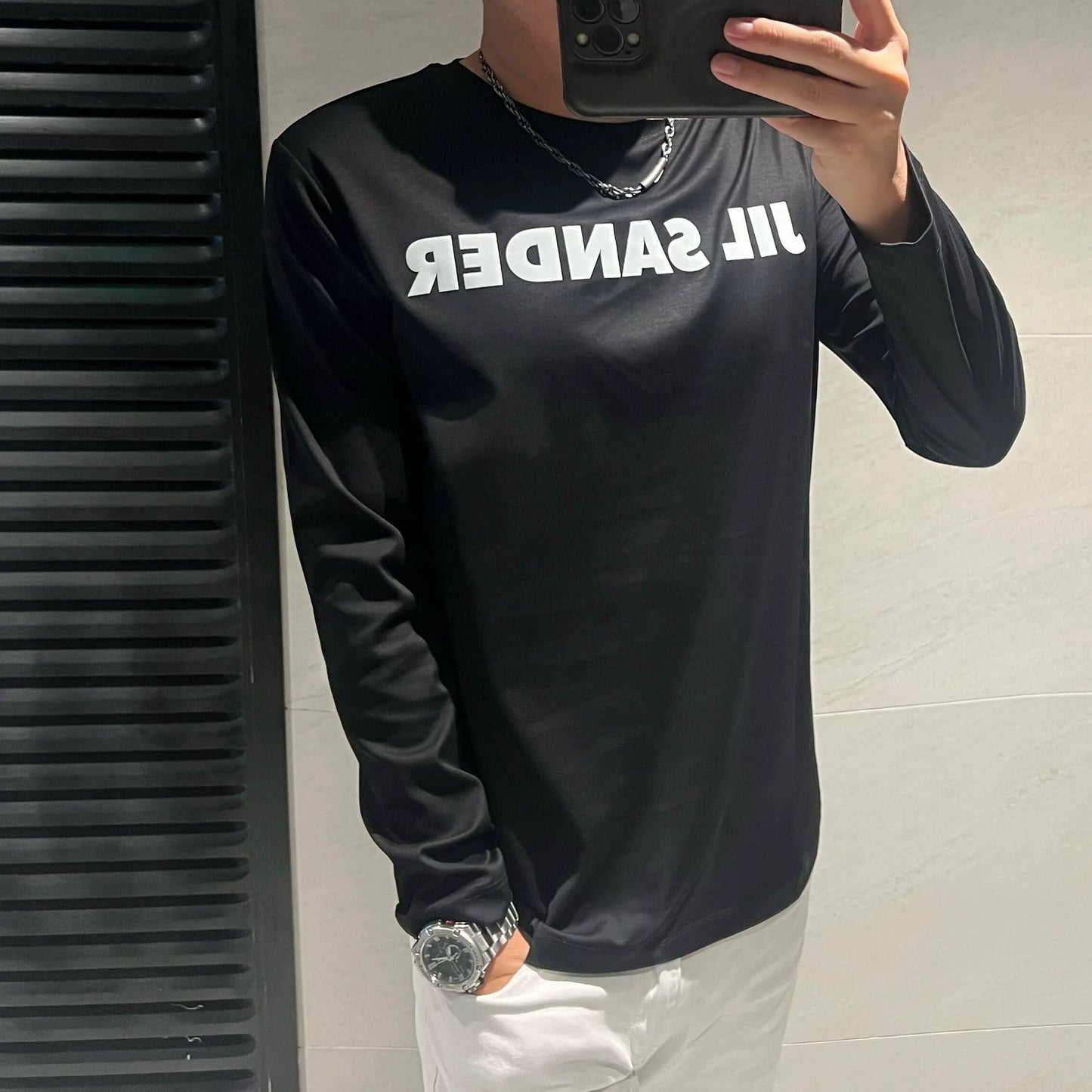 Dam Långärmad T-Shirt Motivtryck 100% Bomull-2