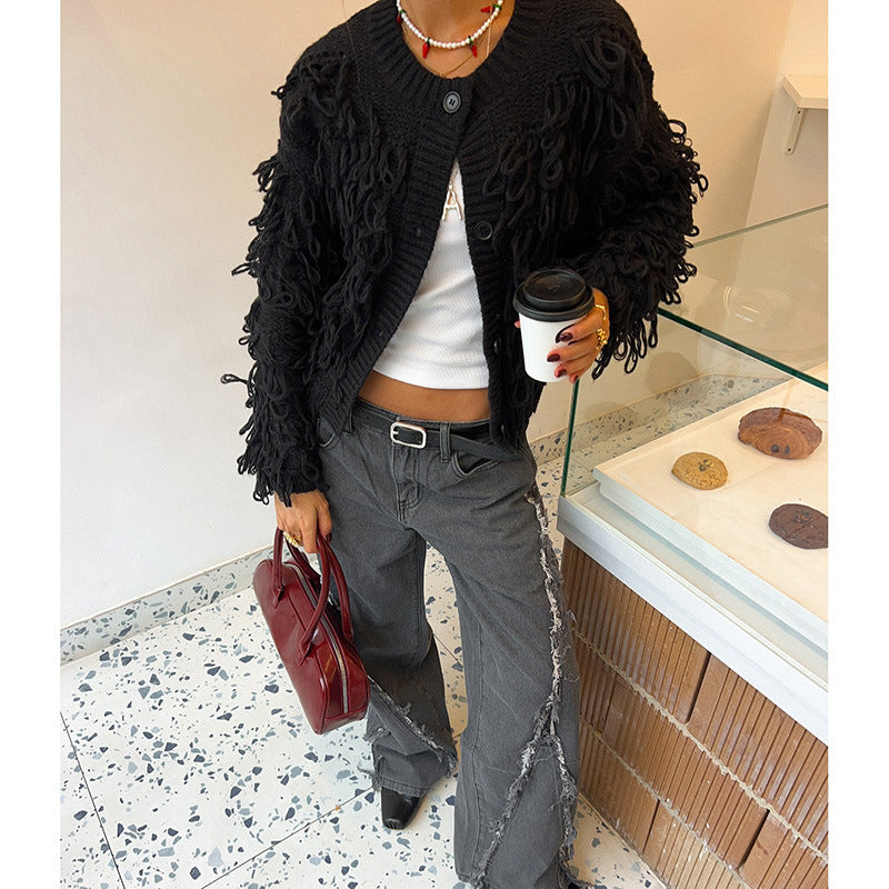 Damkofta med Fransar Mjuk Ull-2