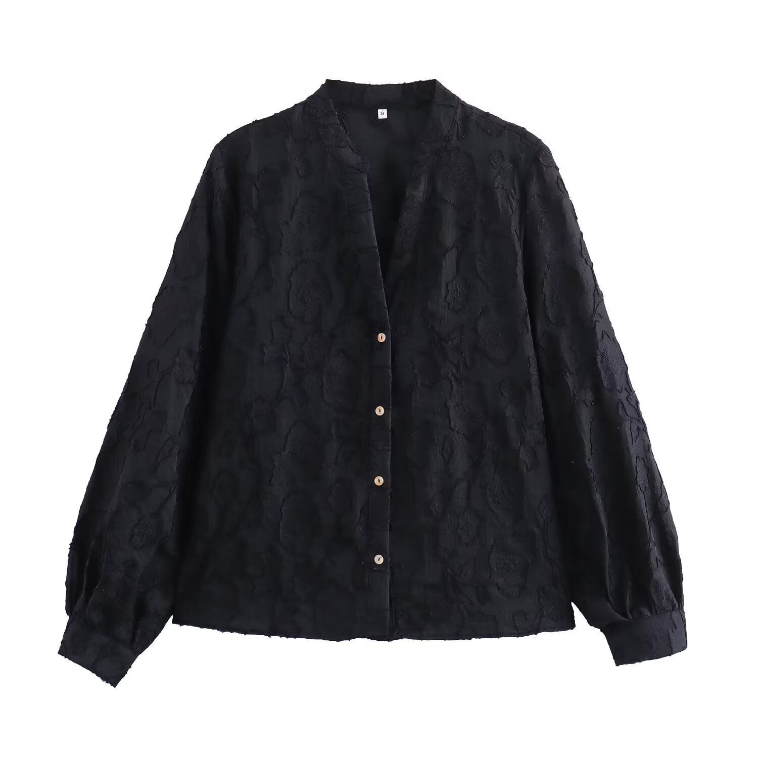 Herrskjorta Långärmad Blommig 100% Bomull Avslappnad Passform-4