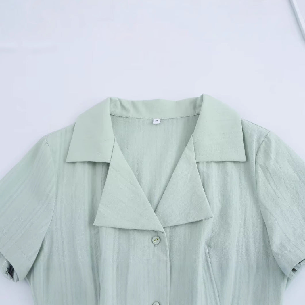 Dam A-Line Kjol Enfärgad Tyg Kort Stil 2