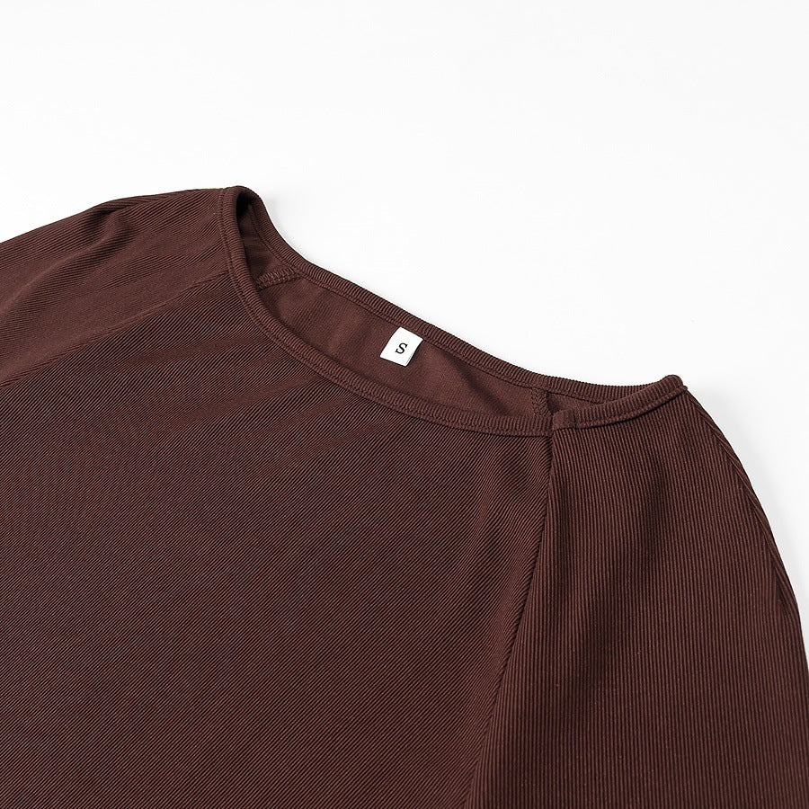 Kvinnors Lång Klänning Rüsch Detaljer Andningsbart Tyg 3