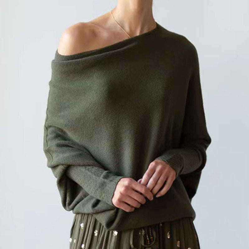 Dam Stickad Tröja Off-Shoulder Akryl-2