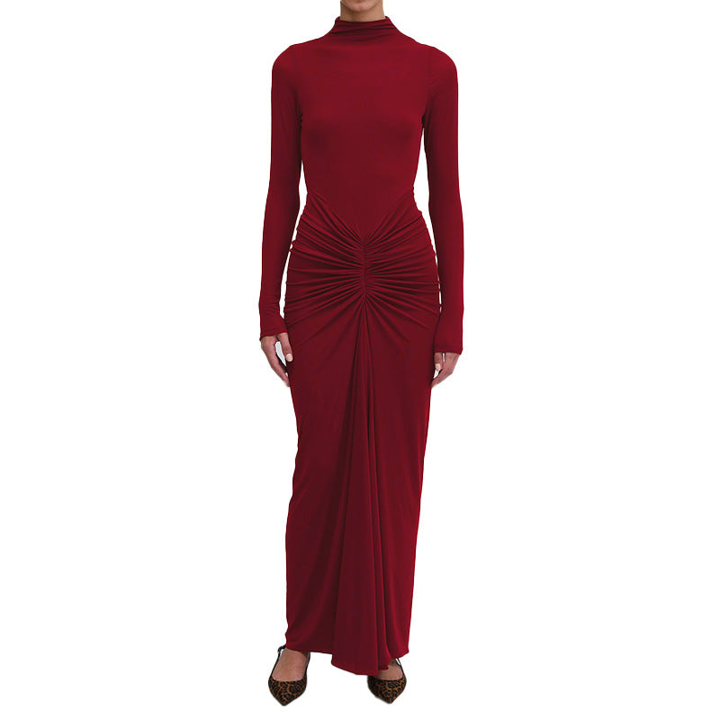 Kvinnors Bodycon Klänning Rufsad Midja Polyester-6