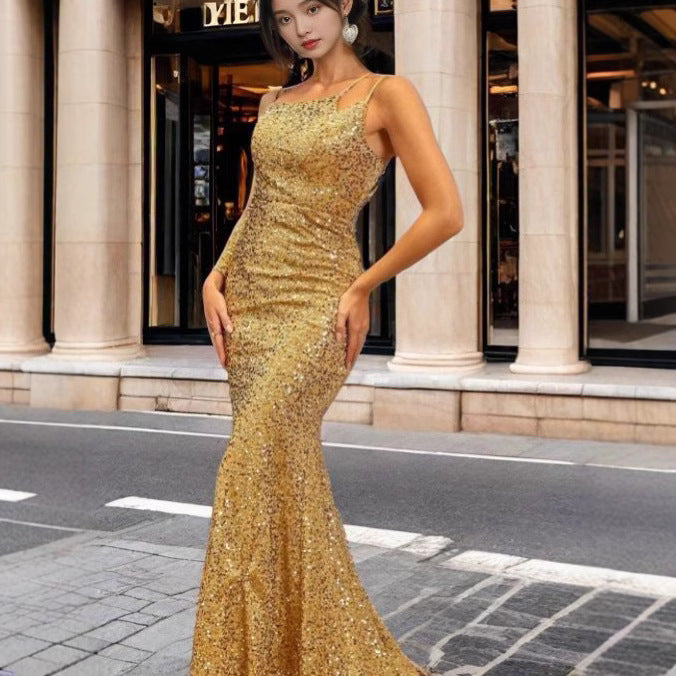 Kvinnors Off-Shoulder Aftonklänning Lång Polyester för Eleganta Evenemang-4