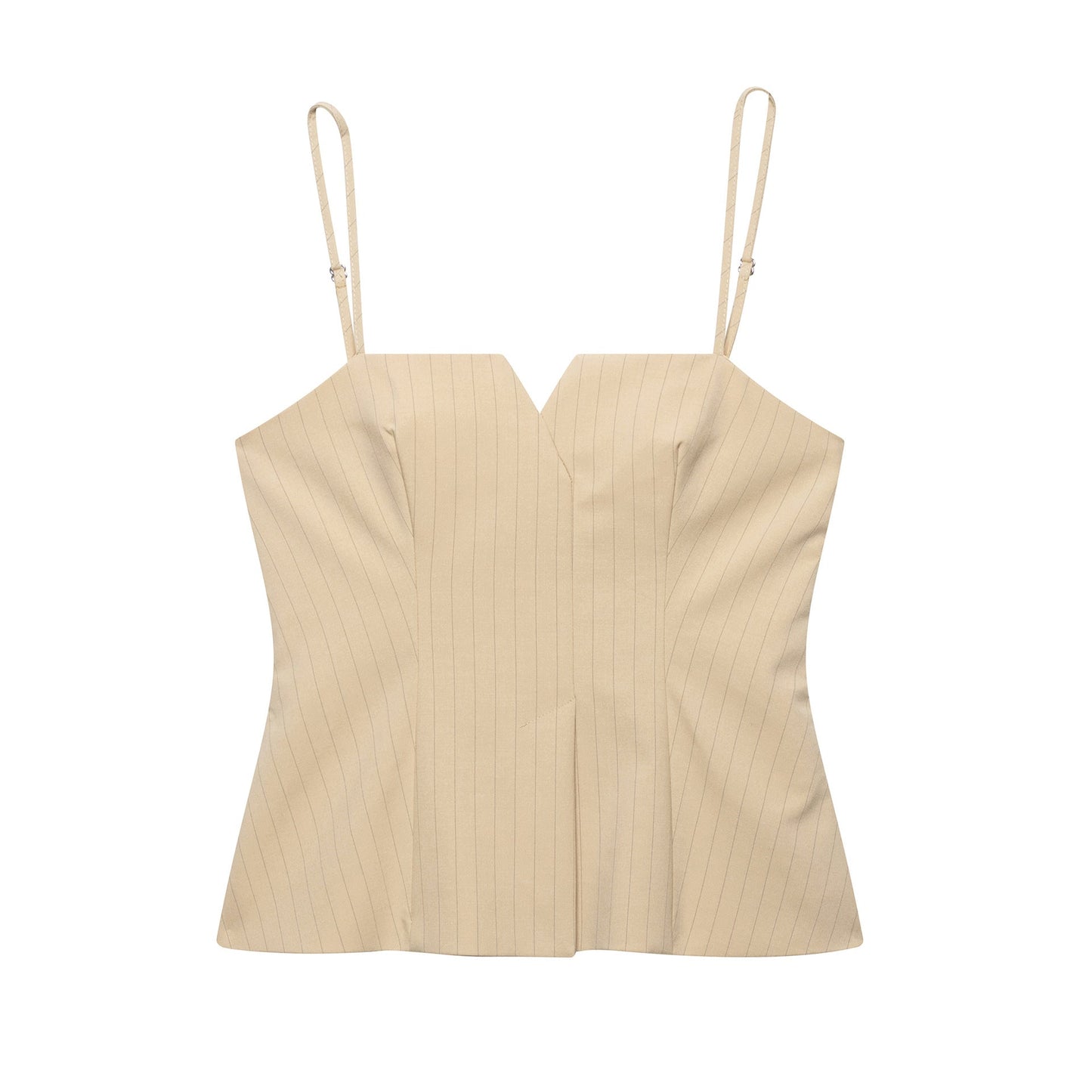 Kvinnors Topp V-ringad Lätt Tyg med Vertikala Ränder-1