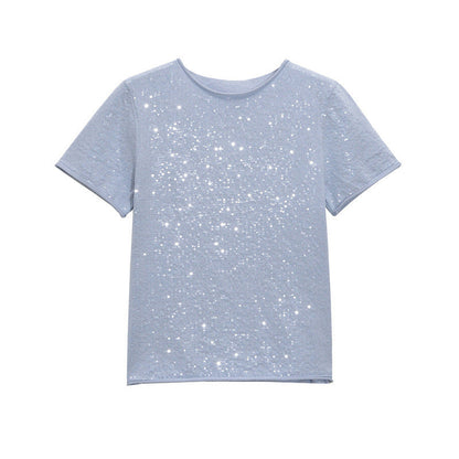 Stickad Dam Tröja Rundhalströja Medium Tjocklek Polyester-5