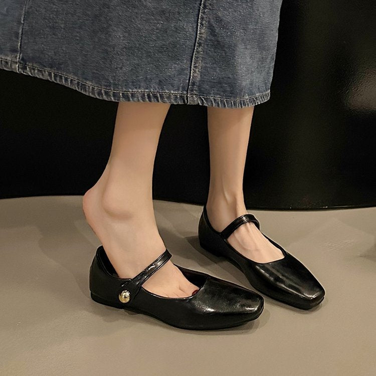 Kvinnor Ballerinas Mary Jane Högkvalitativ Syntetisk med Spänne-3