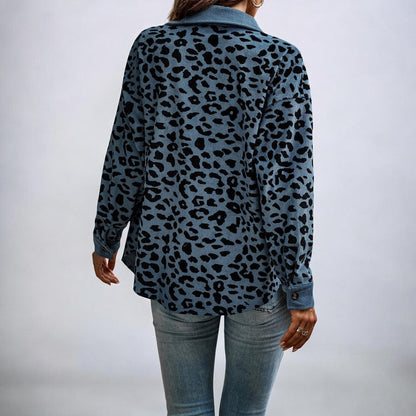Damjacka Leopardmönster Trendig Polyester-3