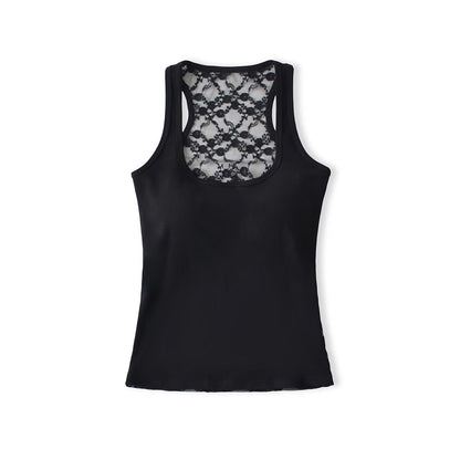 Kvinnors Funktionell Topp Spets Detaljer Fuktavvisande Material-3