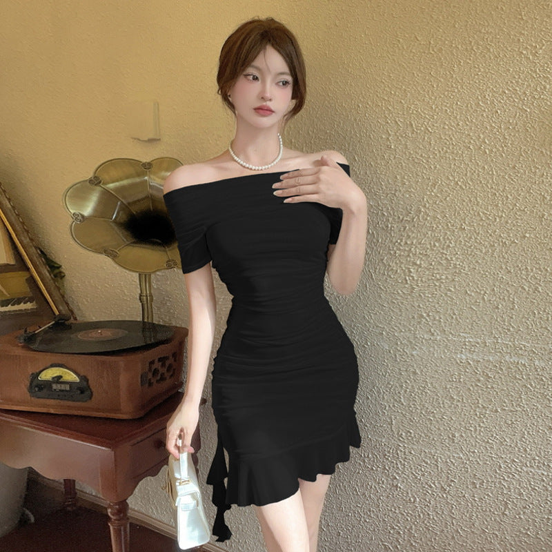 Variant image for Kvinnors Bodycon Klänning Off-Shoulder Mesh-4