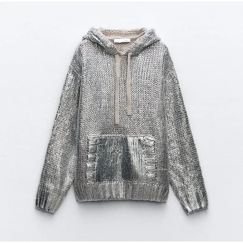 Kvinnors Hoodie Avslappnad Design Blandad Fiber 1
