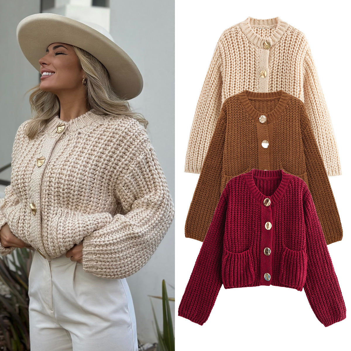 Kvinnors Långärmad Tröja Elegant Polyester 2