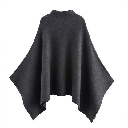 Dam Poncho Ull Elegant Design Mysig och Mångsidig-6