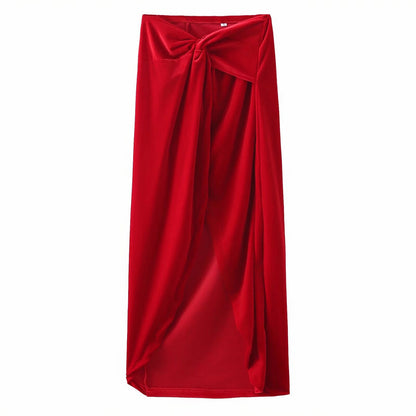 Kvinnors Haltertop och Midirock Set Kjol och Topp i Street Chic Stil Högkvalitativt Tyg-4