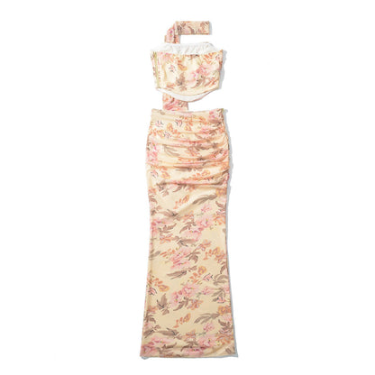 Kvinnors Bustier Blommig Design med Ruffles Andningsbart Tyg-5