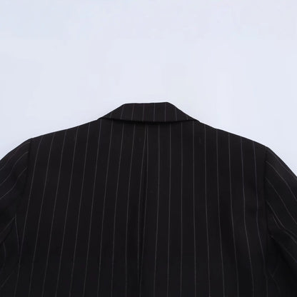 Dam Kostymjacka Randig Minimalistisk Högkvalitativt Tyg-4