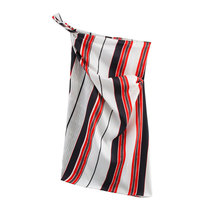 Kvinna Asymmetrisk Topp Randig Polyester 3