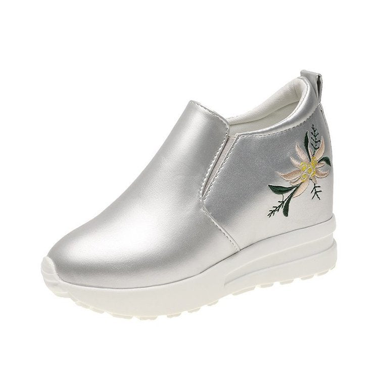 Kvinnor Sneakers Slip-On Blommig Broderi Textil Bekväm Sula 6