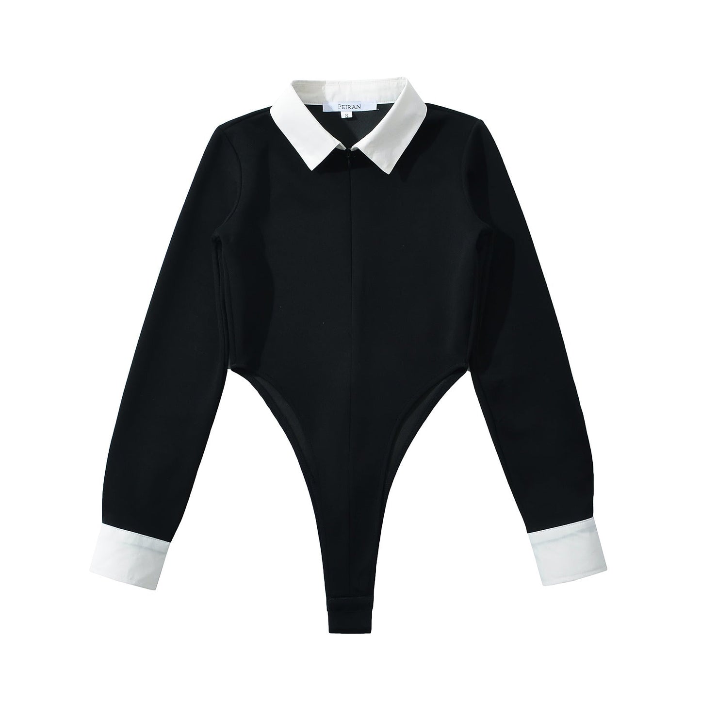 Dam Bodysuit Elegant Krage Figurbetonad Andningsbart Material 5