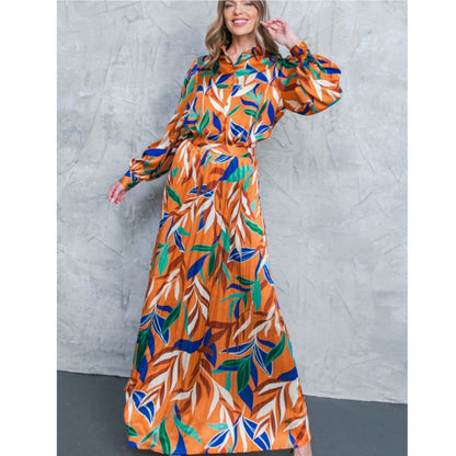 Kvinnors Midi Kjol Blommönster Polyester Spandex-2