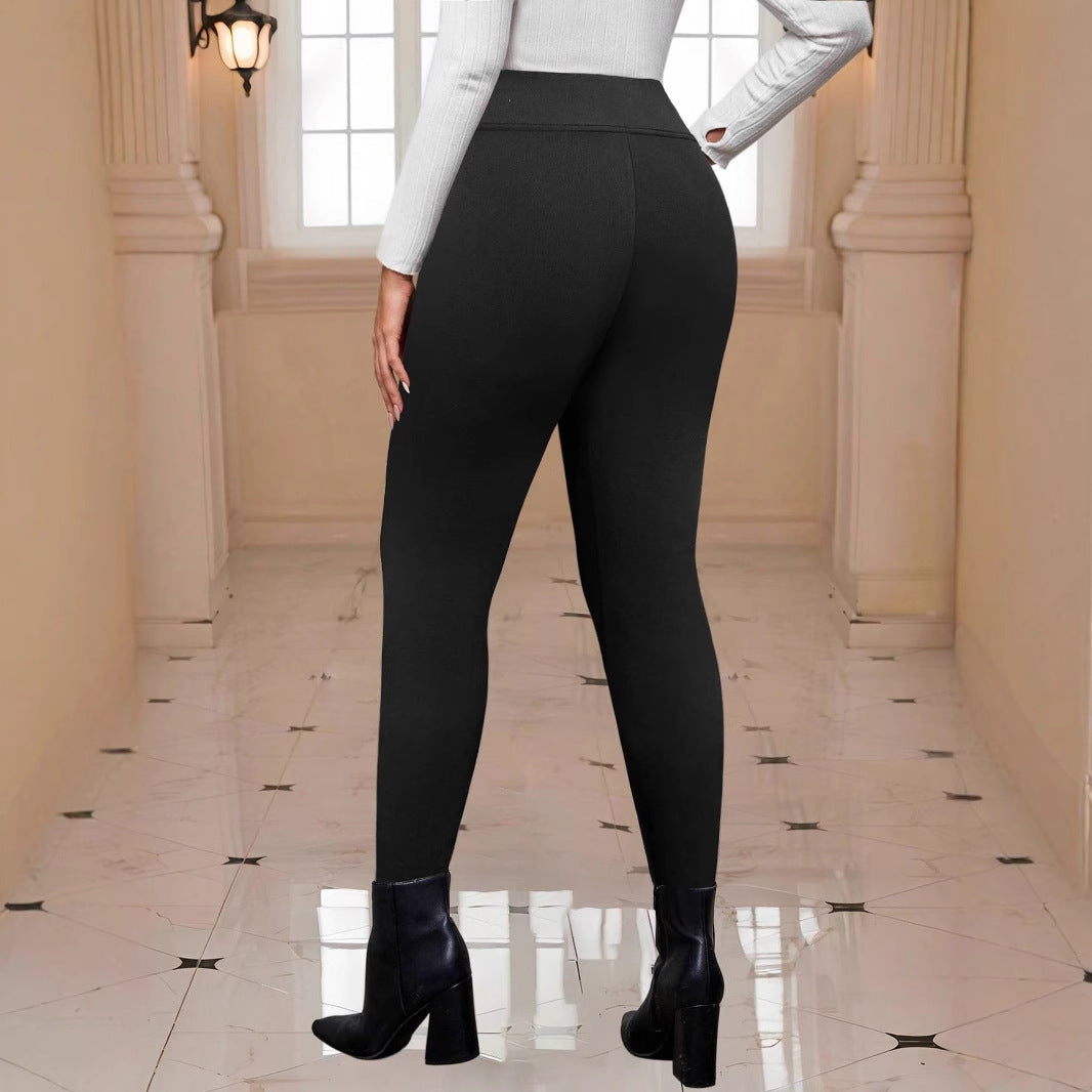 Dam Leggings Hög Midja Med Sidofickor Elastiskt Tyg-2