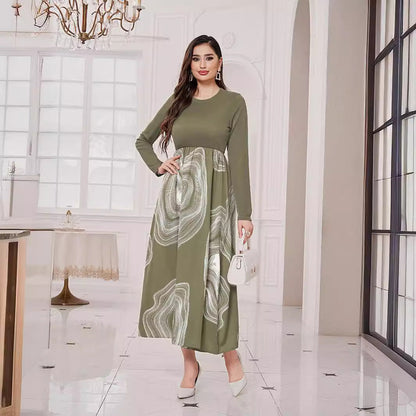 Dam Festklänning Hög Midja Polyester Maxilängd-3