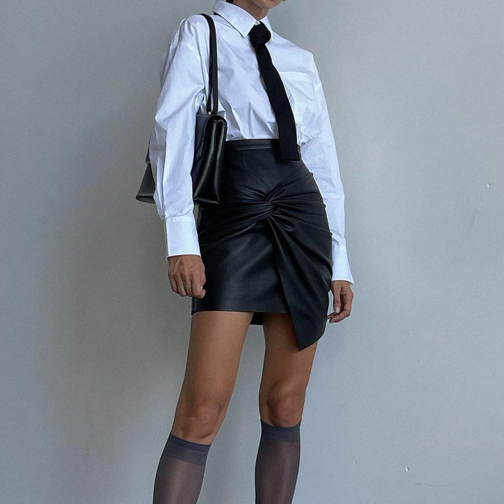 Dam Kort Skinnkjol i PU - Modern Design och Smickrande Passform-4