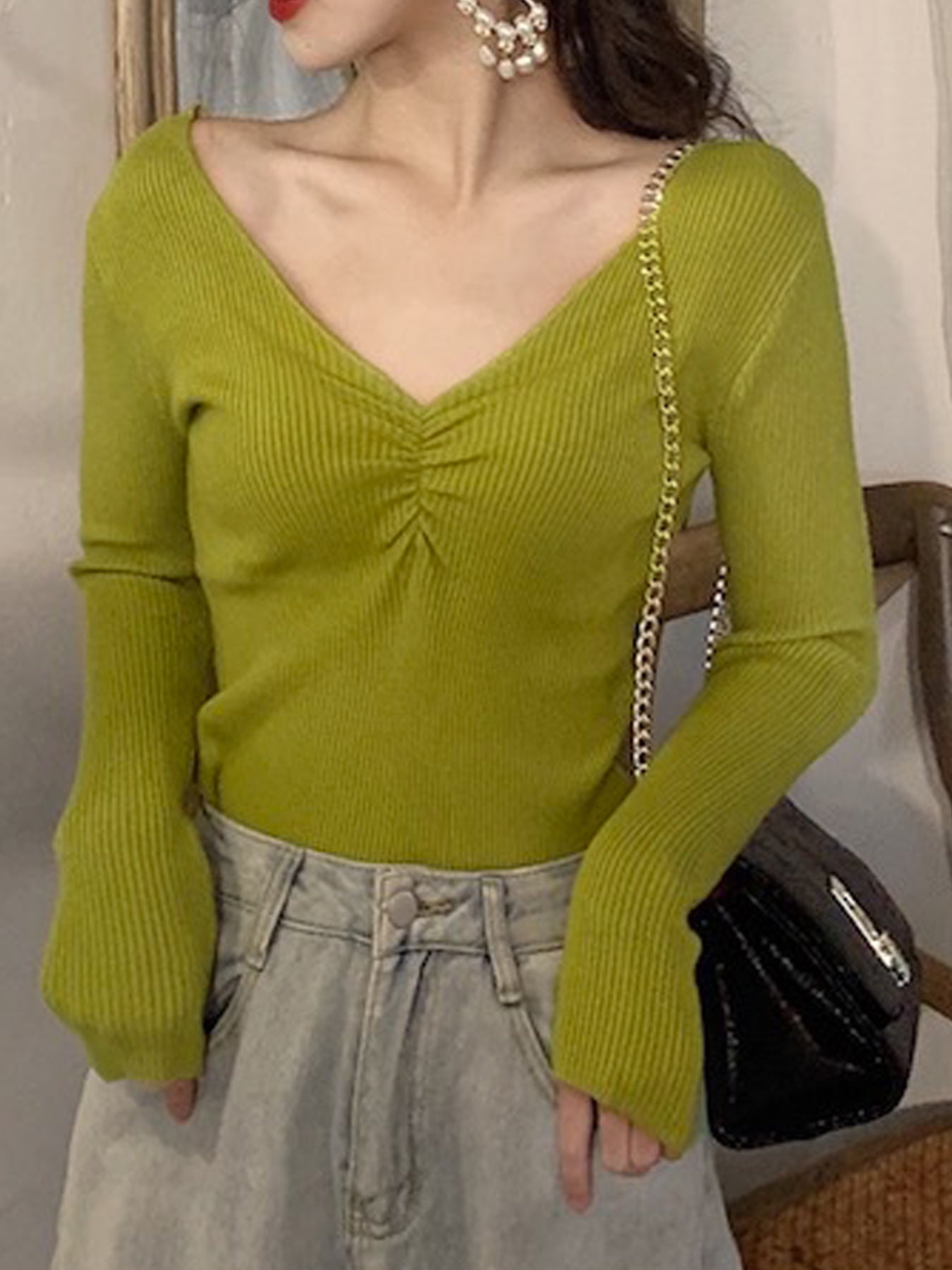 Variant image for Dam Vintertröja Smal Passform Stickad Viskos-1