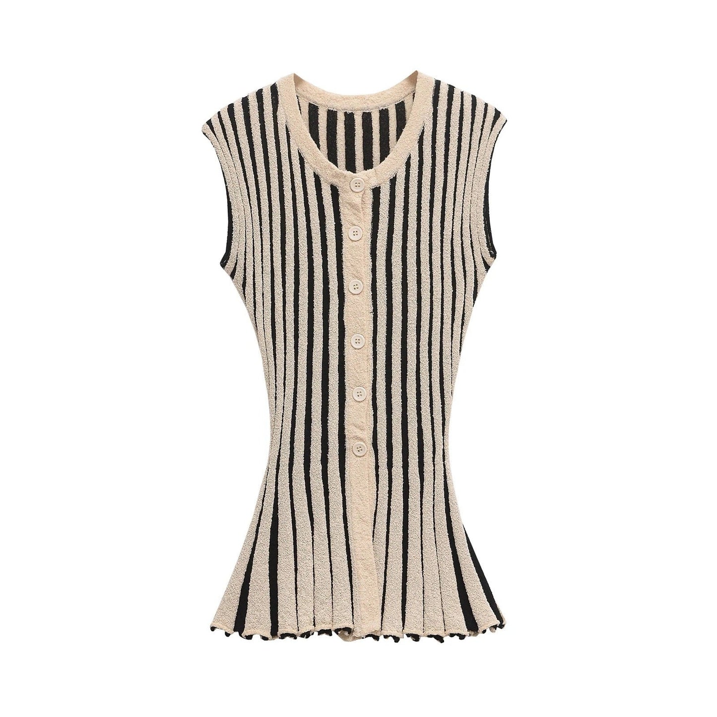 Variant image for Kvinnors Ärmlös Fest Topp Dekorativt Mönster Mjuk Stickad-1