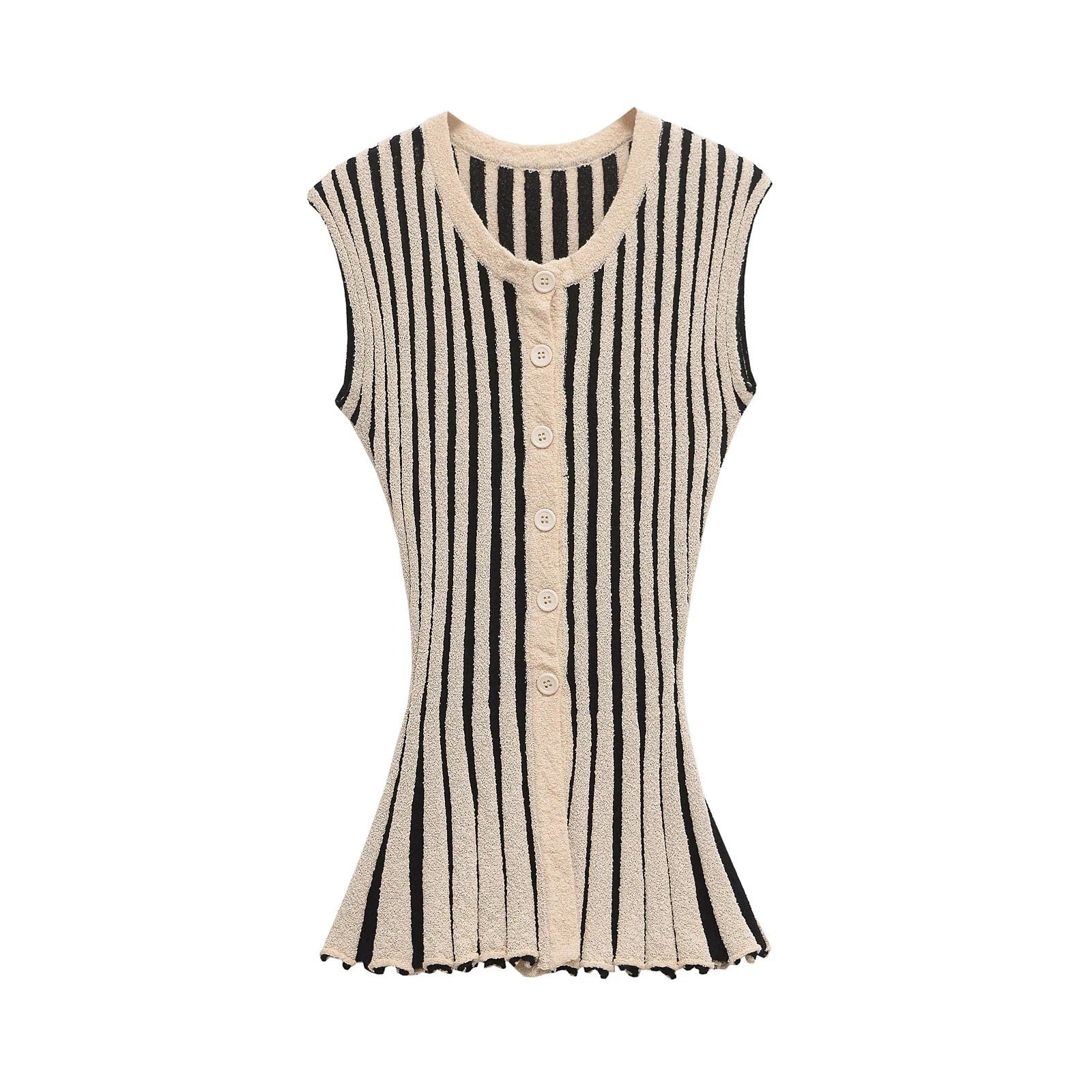 Variant image for Kvinnors Ärmlös Fest Topp Dekorativt Mönster Mjuk Stickad-1