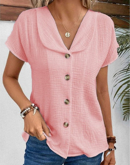Dam Sommarblus Lätt Tyg Chic Design-5