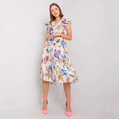 Dam Midiklänning A-linje Puffärmar Polyester för Bröllop och Fest-3