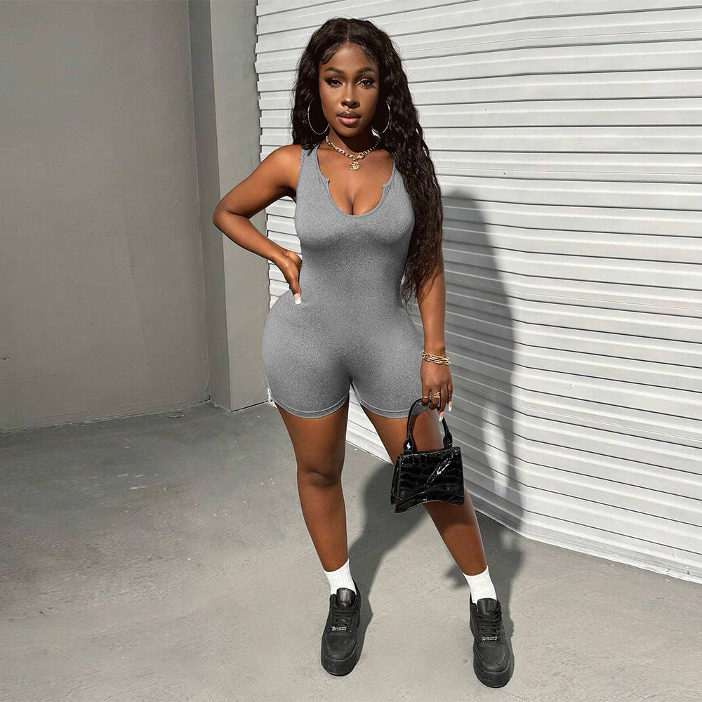 Dam Bodysuit Hög Midja Slim Fit Stretchigt Material-5