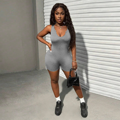 Dam Bodysuit Hög Midja Slim Fit Stretchigt Material-5