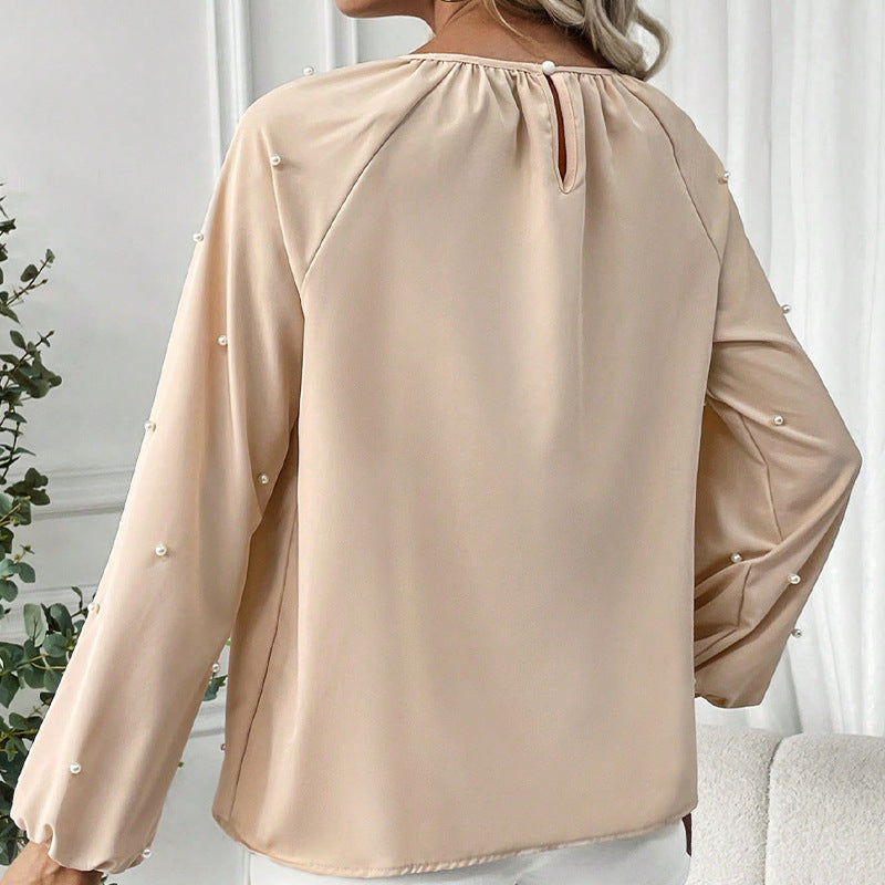 Dam Skjorta Långärmad Polyester Klassisk Passform-4