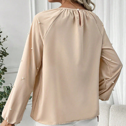 Dam Skjorta Långärmad Polyester Klassisk Passform-4