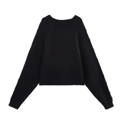 Kvinnors Stickad Tröja i Mjuk Bomull med Knappdetaljer – Löst Snitt, Perfekt för Vardag och Fest 3