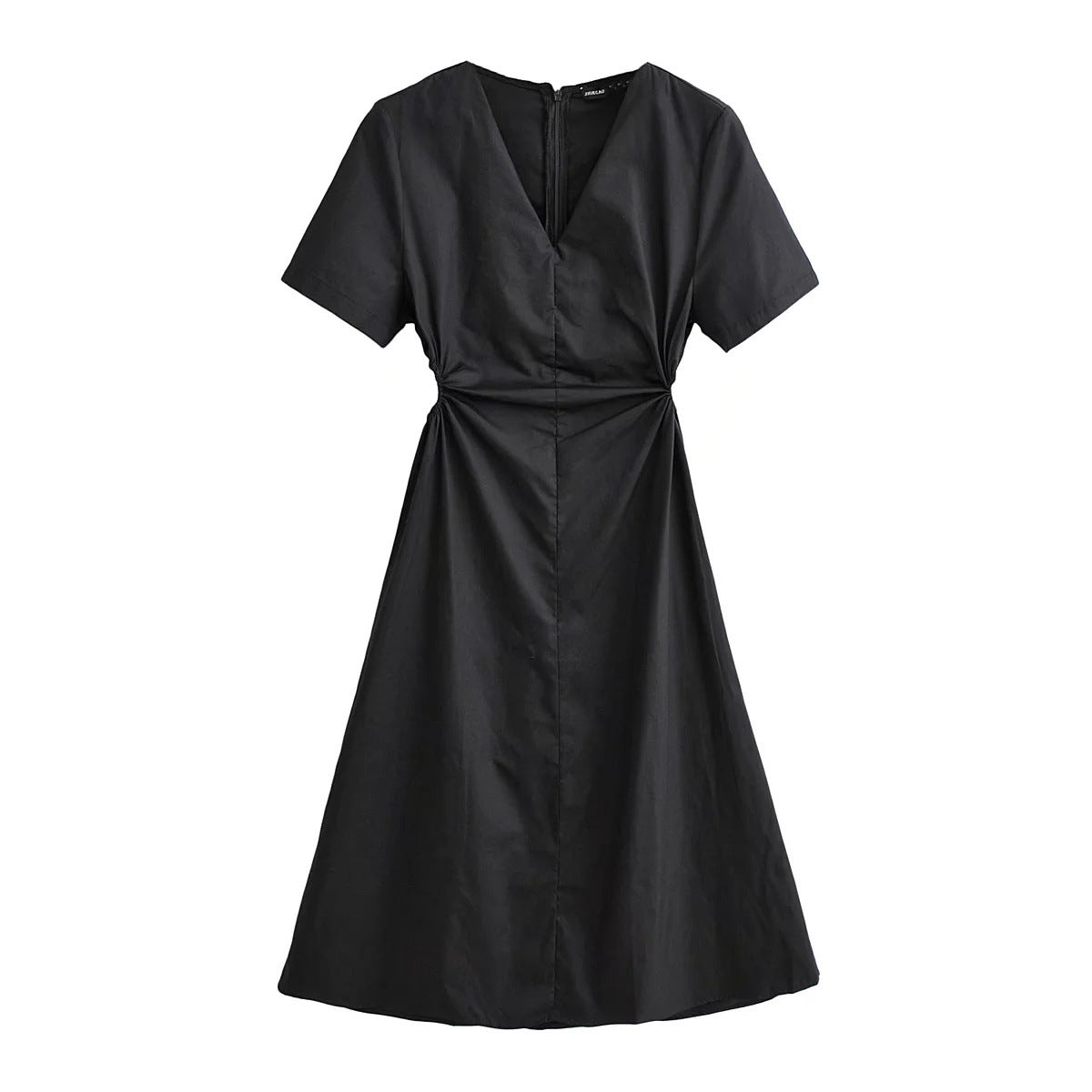 Kvinnors Wrap-Klänning V-Hals Rüsch Detaljer Andningsbara Tyger-3