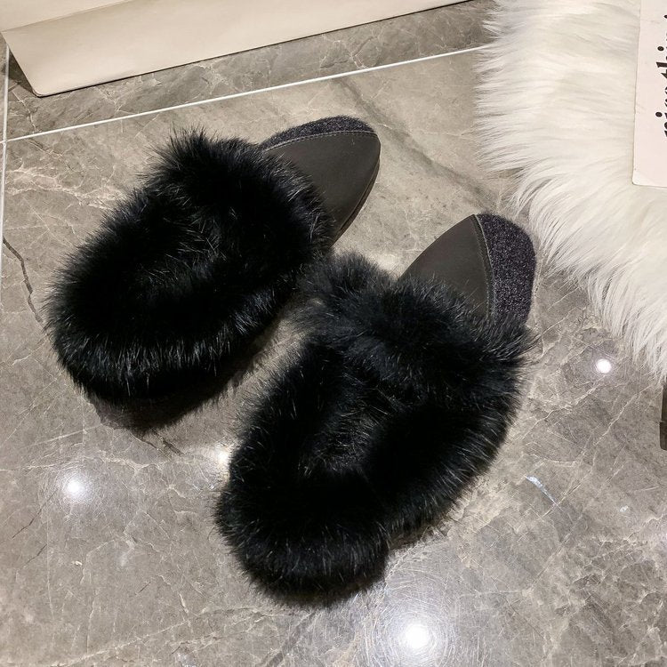 Damtofflor i Konstläder med Pälskrage – Mjuk och Bekväm Inomhustoffel för Avkoppling och Stil 8