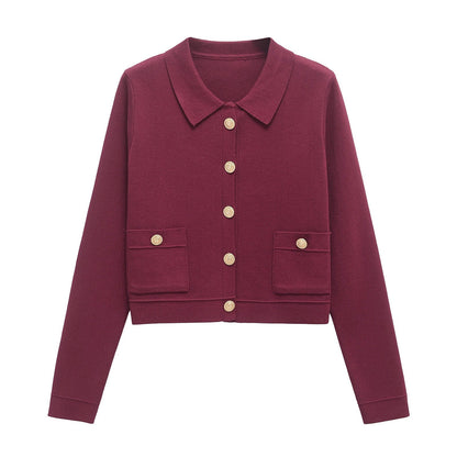 Matchande Set Dam Cardigan och Midirock i Polyester-1