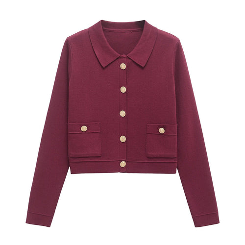 Matchande Set Dam Cardigan och Midirock i Polyester-1