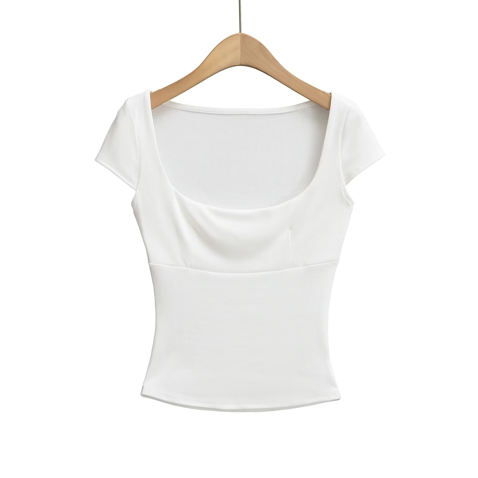 Dam Topp Kort Arm med Bred Utskärning i Andningsbart Material – Elegant och Bekväm Stil för Alla Tillfällen 6